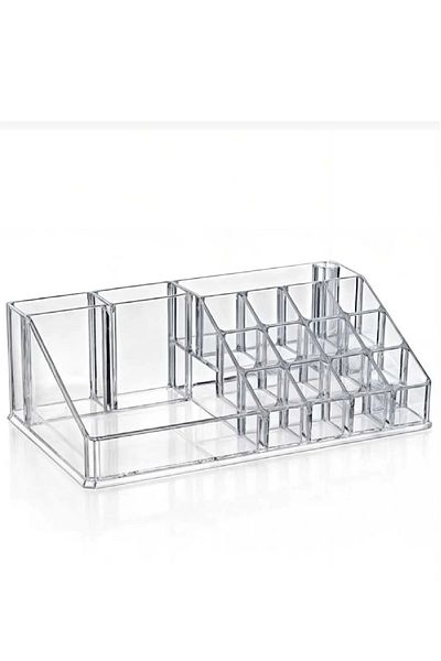 Dükkanönü Makeup Organizer Cosmetic Multi-Purpose Product Organizer 16 Compartments Nail Polish Brush Cotton Makeup Box