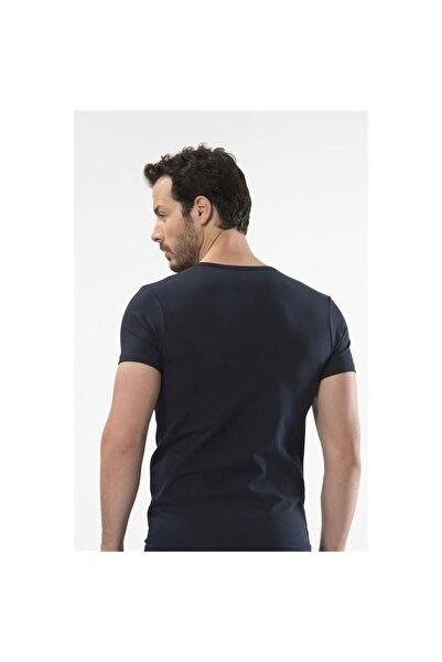 Cacharel 1308 Короткий рукав чоловічий футболка з 1308 ґудзиками - темно-синій