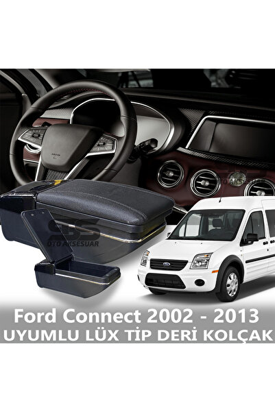STS Oto Aksesuar Ford Connect 2002 - 2013 Uyumlu Premium  Deri Kol Dayama Kol...