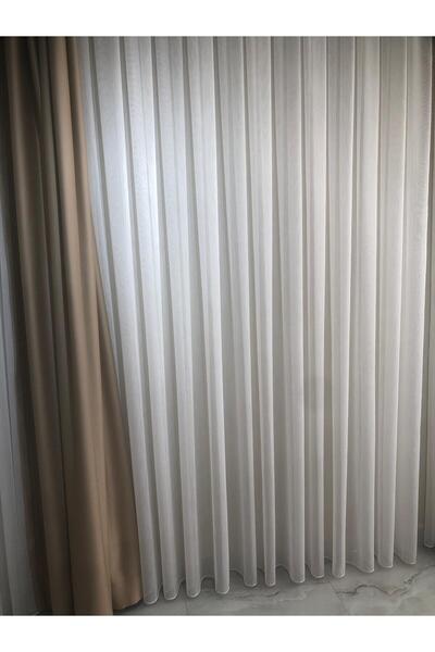 DALEV TEKSTİL Bambu Şantuklu Kırışmaz Ütü İstemeyen Tül Perde 1e 3 kat Pileli...