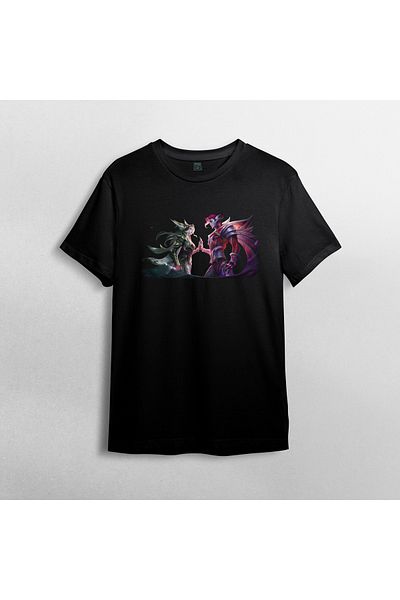 Pixxa Rakan & Xayah LOL - Μπλουζάκι από 100% βαμβακερό λαιμόκοψη Μοντέλο 1