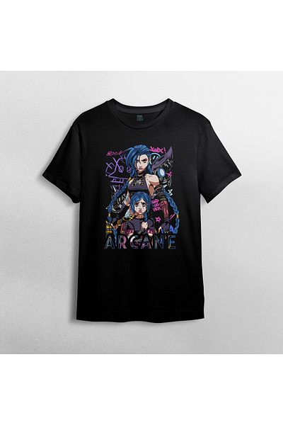 Pixxa Μπλουζάκι Arcane Jinx Isha Crew Neck 100% βαμβακερό μοντέλο 1