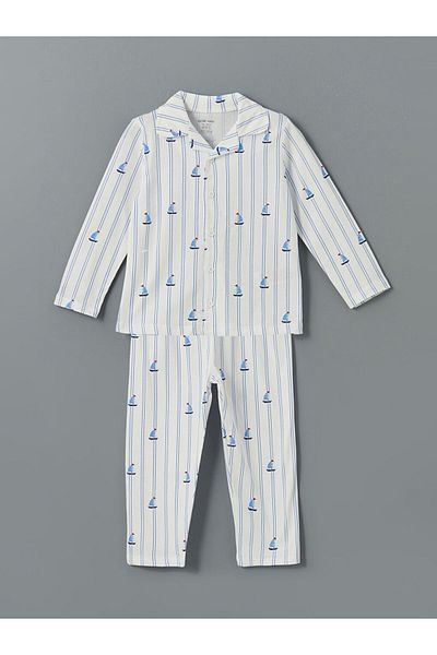 LC Waikiki Lcw Collar Striped Baby Boy Pajamas Suit Fast Fashion