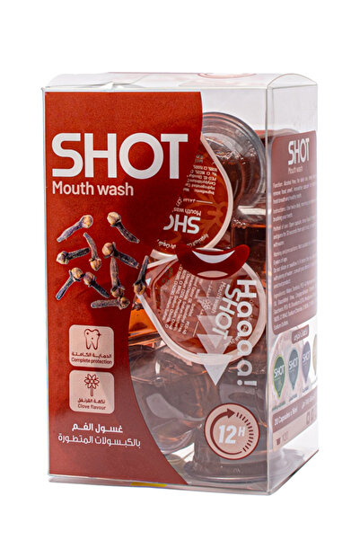 Shot كبسولات غسول الفم المطورة بنكهة القرنفل من شوت 20 قطعة 15 مل