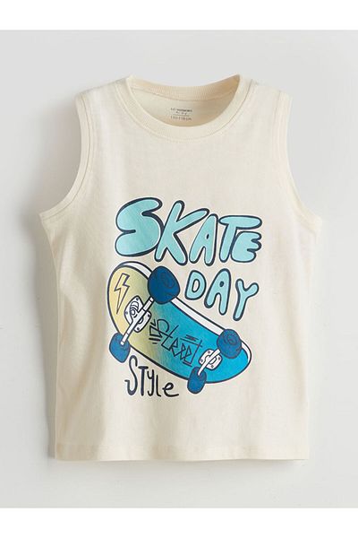LC Waikiki Νέα σεζόν Crew Neck Printed Boys Singlet - S5CH23Z1