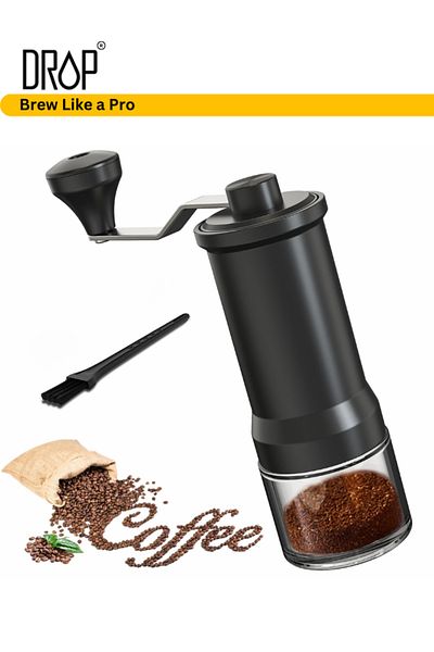 Drop Manual Coffee Grinder – Adjustable Ceramic Burr, Portable Hand Grinder for Fresh Coffee