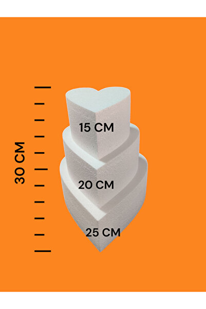 Oyd strafor Strafor Kalp Şeklinde Maket Pasta – Beyaz Renk