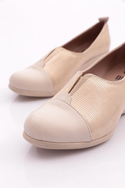 DGN Women's Rubber Detailed Wedge Sole Comfort Shoes Ecru Napa 34423