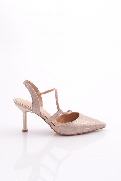 DGN Pantofi de seara cu brodare cu piatra de dama cu dungi aurii 52623378