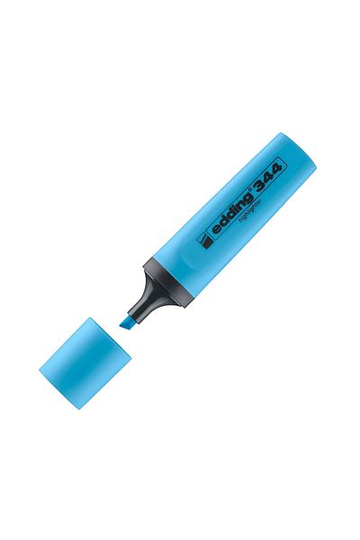 Edding Highlighter E-344, Blue, 2-5 mm Cut Tip, Water-Based Ink, Quick Dry, Refillable