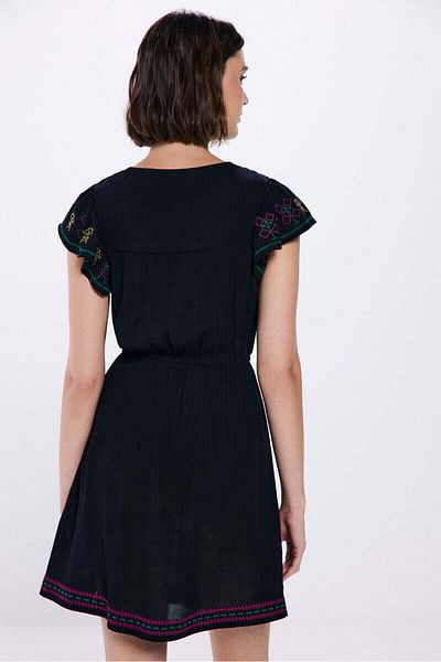Springfield Short Embroidered Cheesecloth Dress
