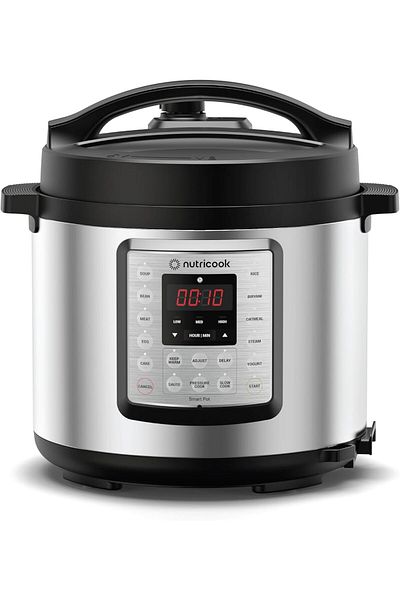 Smart Pot Eko, 1000 Watts Electric Pressure Cooker, Rice Cooker, Cake Maker, 6L, Brushed SS/Black