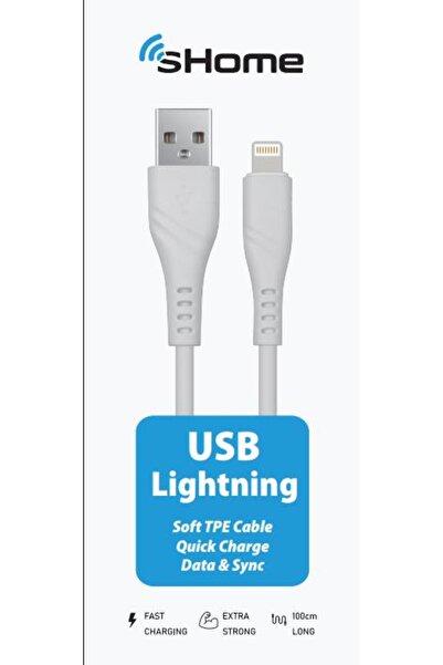 SHome - Usb To Lightnıng Data Şarj Kablosu 1m