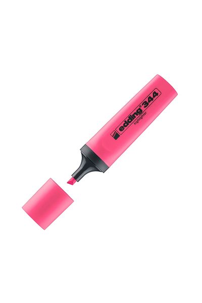 Edding Highlighter E-344, 2-5 mm Cut Tip, Water-Based Ink, Quick Dry Refillable Pink
