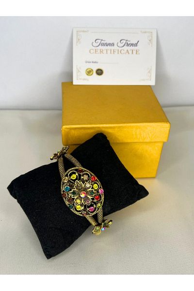 Tuana Trend Vintage Antique Bracelet - Large Stone Detail