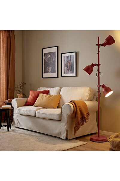 erorex Floor lamp with 3-spot, brown-red
