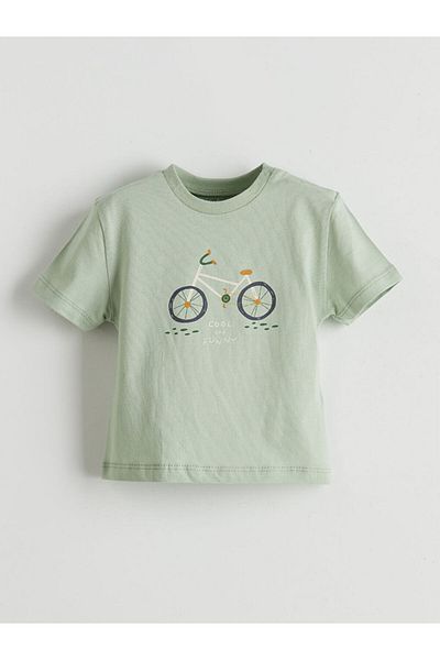 LC Waikiki Crew Neck Short Sleeve Printed Baby Boy T-Shirt, Pack of 2