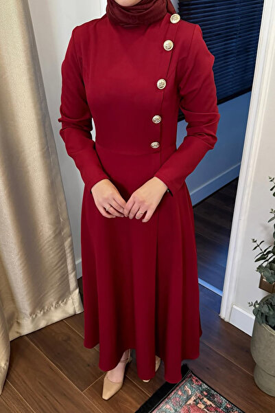 Neşeli Butik Women Button Detailed Hijab Dress Nms037