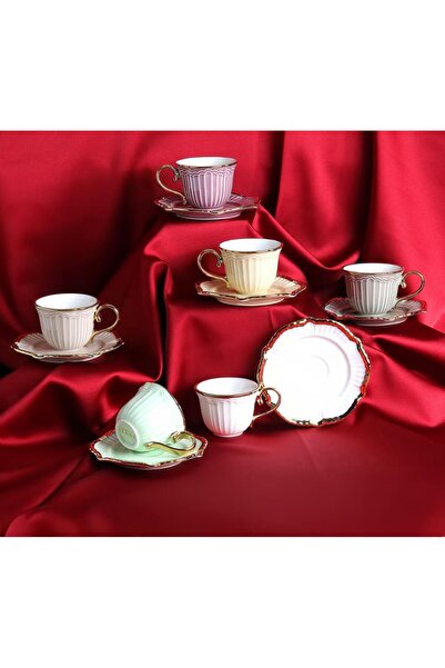 ÇIRPAN EV RENKLİ 6 KİŞİLİK TÜRK KAHVESİ FİNCANI