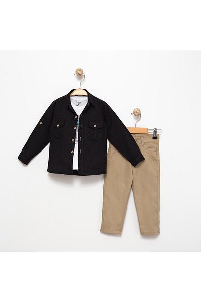 Terry Kids Boys' Adjustable Sleeve Shirt and Trousers Triple Suit