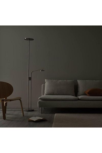 erorex مصباح LED للقراءة/إضاءة أرضية، قابل للتعتيم/مطلي بالنيكل، 180 سم