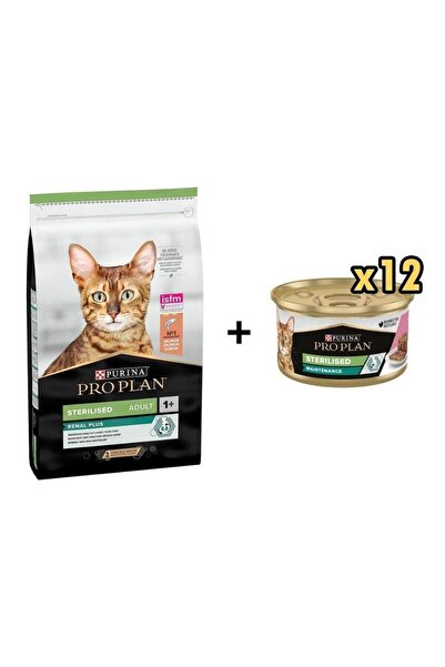 Pro Plan Sterilised Kısırlaştırılmış Somonlu Kedi Maması 10 KG + 12 Adet Proplan Sterilised Ton ve S