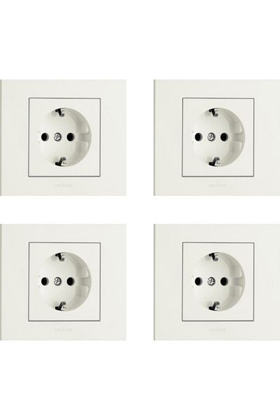 OVİVO Ovivo Grano 4 Pieces White Grounded Socket Framed