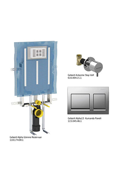 Geberit Alpha35 Gömme Rezervuar Seti - Mat Krom