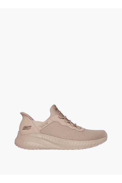 SKECHERS Women's Textured Slip-On Sports Shoes with Lace Detail -BOBS SQUAD CHAOS
