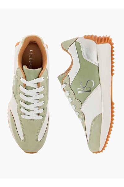 ELLE Women's Panelled Sneakers with Lace-Up Closure