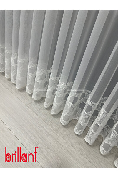 Brillant Tül Perde Brillant Marka Etek İşleme Hexagon Desen 1 e 3 Pile