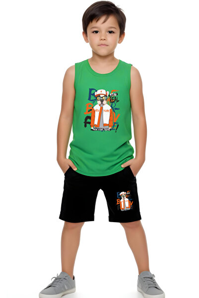 panios kids Stay Real Dog Štampano Majica bez rukava i šortsevi za dečake Set...