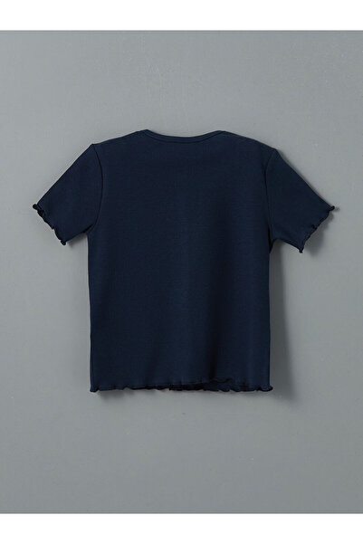 LC Waikiki LCW Kids Bisiklet Yaka Kız Çocuk Crop Tişört ve Atlet