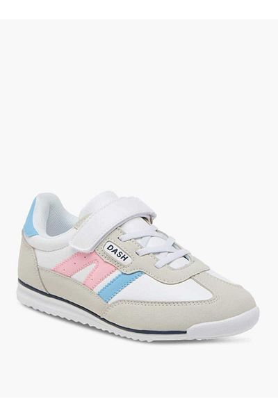 Dash Panelled Sneakers with Hook and Loop Closure