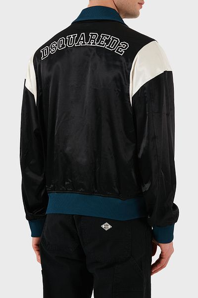 DSquared2 Stretch Cotton Regular Fit Stand Collar Color Block Jacket Men's Jacket S74Am1457 S78101 900