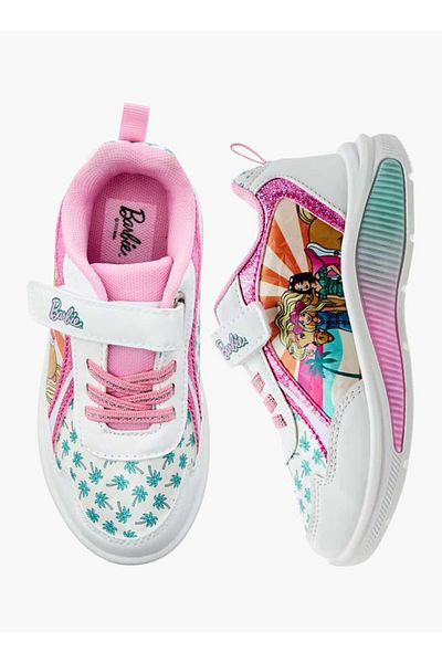 Barbie Barbie Print Light-Up Sneakers with Hook and Loop Closure