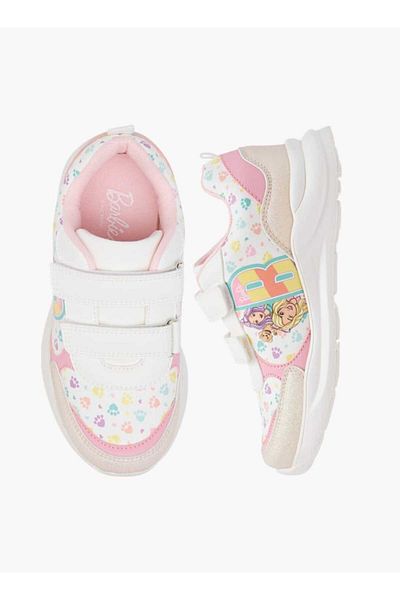 Barbie Barbie Printed Sneakers with Hook and Loop Closure