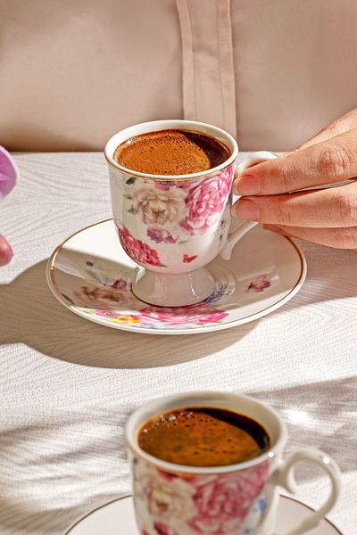 Nehir Öykü 6-Person 12-Piece Porcelain Coffee Cup Set