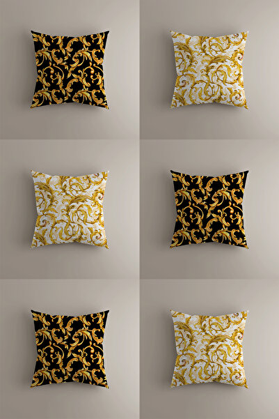 LadiesHome Set de 6 huse de pernă cu model baroc - Design de lux cu două fețe...
