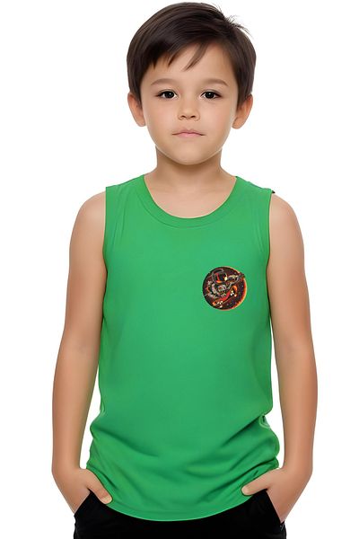 panios kids Space Skateboard Printed Boys' Suspender T-Shirt and Shorts Bottom-Top Set