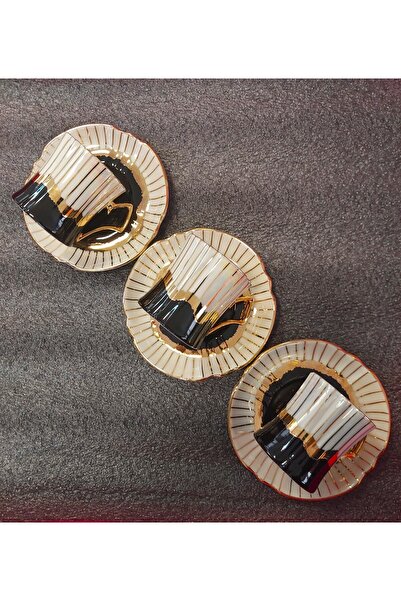 BY.RAYKA PORSELEN El Dekor Six Persons Coffee Cup Set