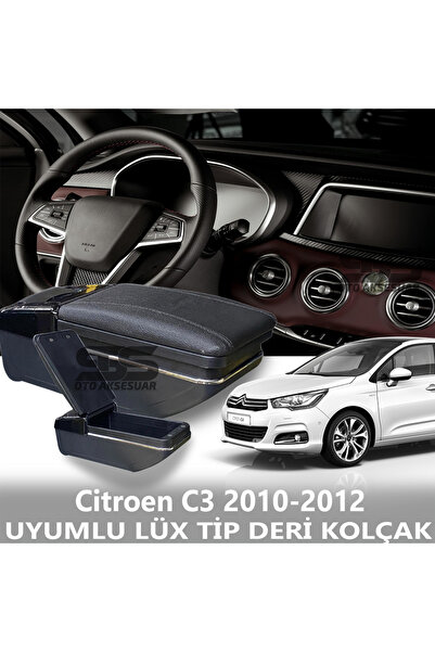 STS Oto Aksesuar Citroen C3 2010-2012 Uyumlu Premium  Deri Kol Dayama Kolçak ...