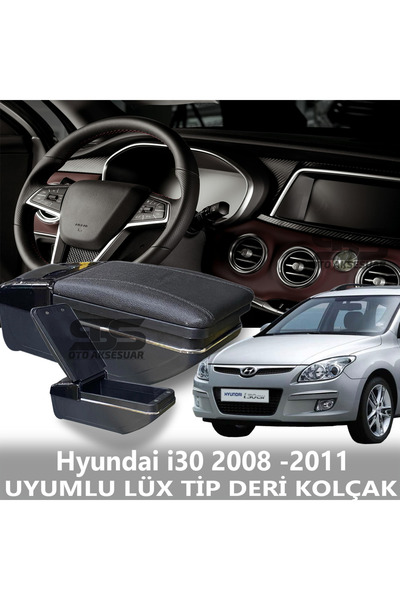 STS Oto Aksesuar Hyundai i30 2008 -2011 Uyumlu Premium  Deri Kol Dayama Kolça...