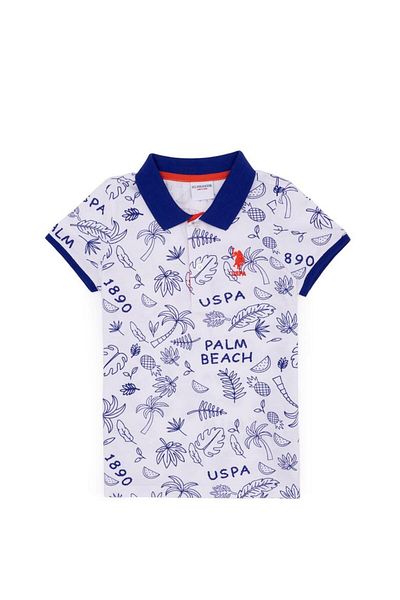 U.S. Polo Assn. Chlapecké tričko s bílým pololímečkem