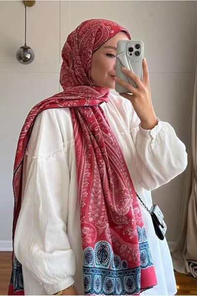 carell Şüheda's Choice Roots Pomegranate Flower Comfy Silk Shawl