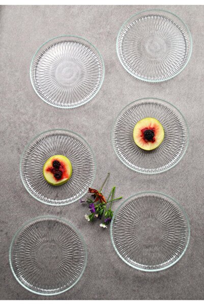 Qualitev Cam Mini Tatlı Pasta Tabağı 16 Cm Sunumluk Tabak