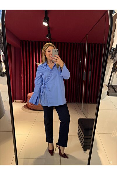 EFİL Синя риза с кръстосан бод, модел 5257