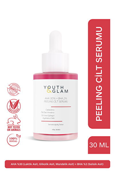 YOUTH&GLAM Aha 30% Bha 2% Peelıng Cilt Serumu - Leke Karşıtı Ve Cilt Tonu Eşi...