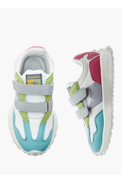Kangaroos Girl's Colourblock Sneakers with Hook and Loop Closure