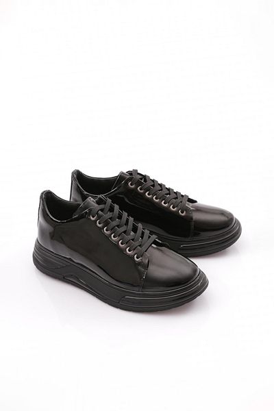 DGN Μαύρο λουστρίνι ανδρικό sneaker - Lace-Up, Model 3114328